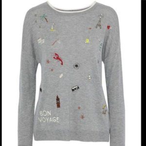 Joie Eloisa B embroidered mélange knitted sweater